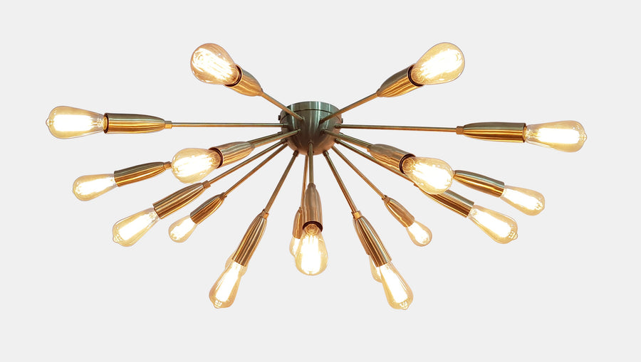 Paris Nova - Flush Mount Brass Chandelier - 18 Lights - 32131