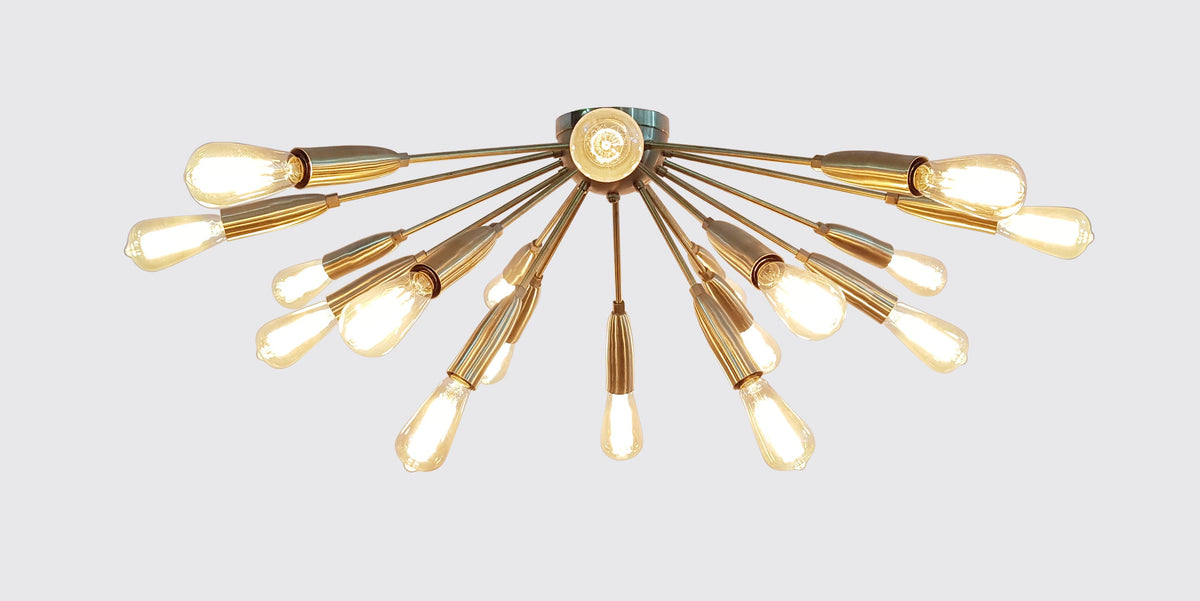 Paris Nova - Flush Mount Brass Chandelier - 18 Lights - 32131