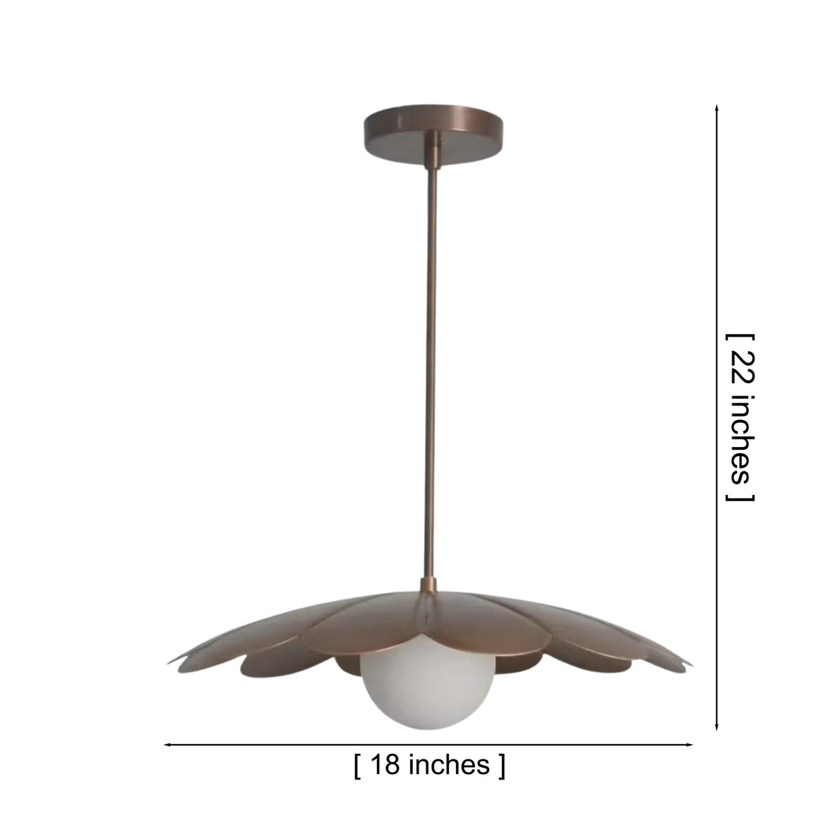 Size guide for Cambria Modern Petal Disc Pendant Light – 1 Light – 18 Inch – Model 33204