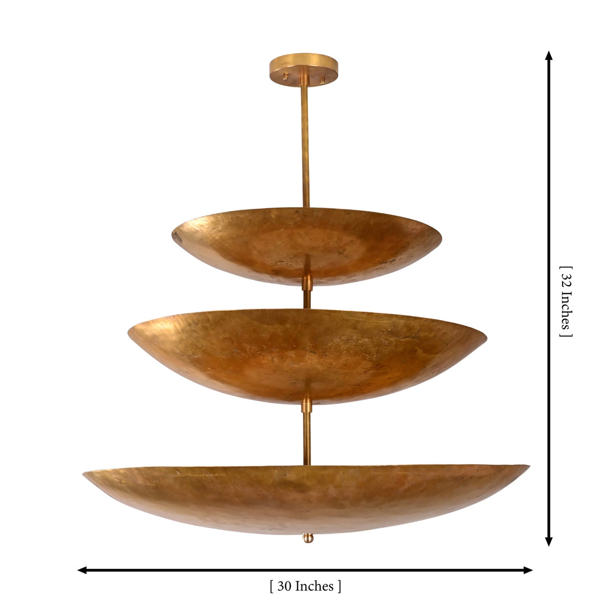 Size guide for Celeste Triple Saucer Pendant Light Mid Century Modern Layered Ceiling Fixture - Model 32413