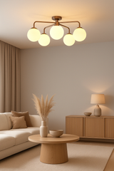 Berlin Halo - Flush Mount Brass Chandelier - 7 Lights - 32467