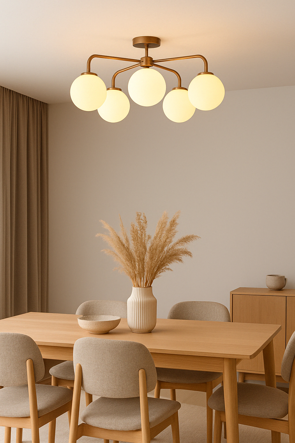 Berlin Halo - Flush Mount Brass Chandelier - 7 Lights - 32467
