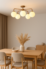 Berlin Halo - Flush Mount Brass Chandelier - 7 Lights - 32467