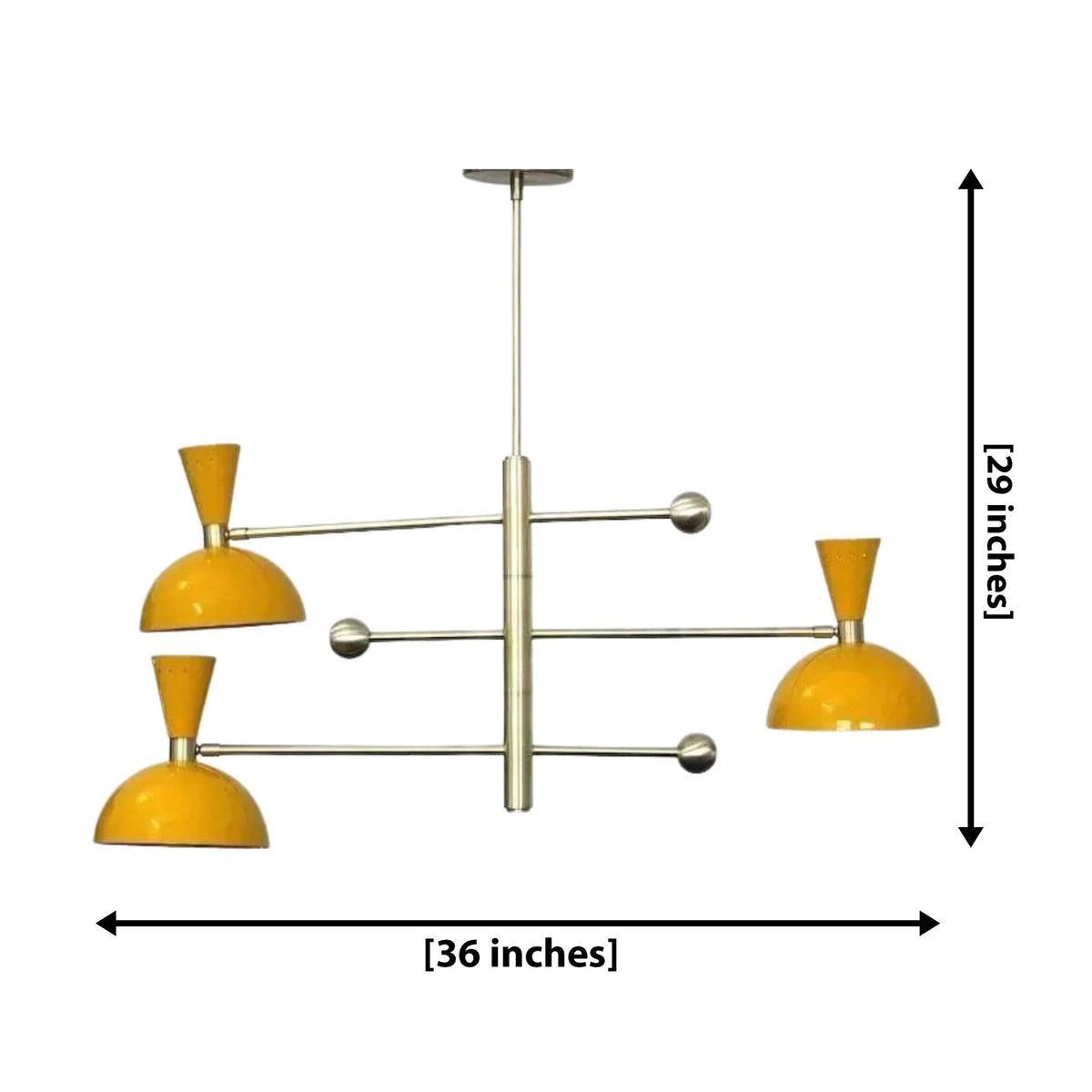 Size guide for Hong Kong Counterbalance Dome Chandelier – 6 Light – 36 Inch – Model 62165