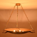 Interior view of the Hudson Artisan Bowl Chandelier showing the concealed light source within the handcrafted suspended bowl.