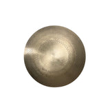 Ibiza 5 light brass chandelier top view highlighting the circular perforated pattern and brushed brass finish.