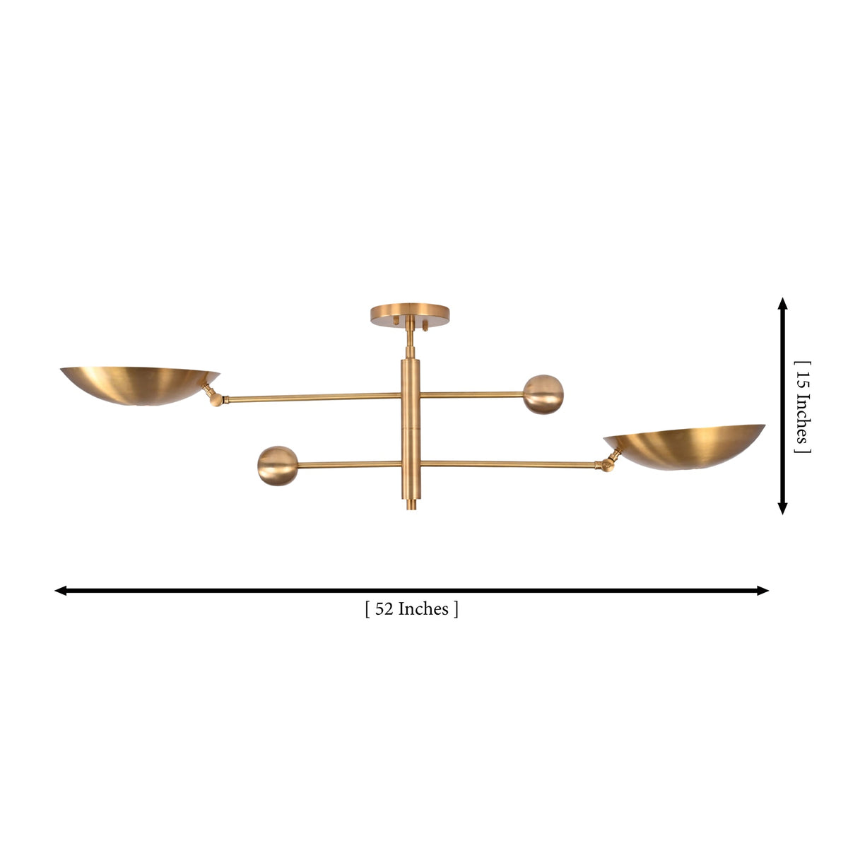 Size guide for Luna Modern Double Bowl Chandelier – 2 Lights – 52 Inch – Model 33151