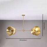Madrid Orbital Chandelier shown with 44 inch width and 24 inch height dimension guide.