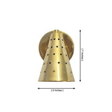 Milan perforated cone wall sconce dimensions – 7 inch height and 5 inch width – Model 32771