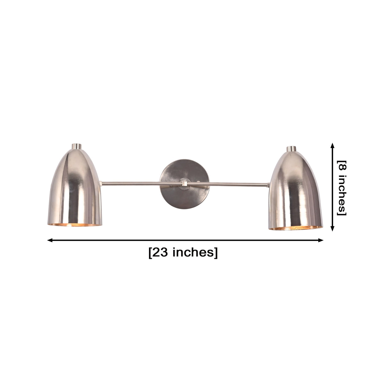 Size guide for Milan Double Dome Wall Sconce – 2 Light – 23 Inch – Model 32812