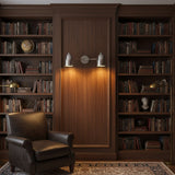Milan double dome 2-light wall sconce in polished silver finish, front view, Model 32812