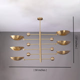 Dimension diagram of Palermo Orbital chandelier showing 50-inch width and 37-inch overall height.