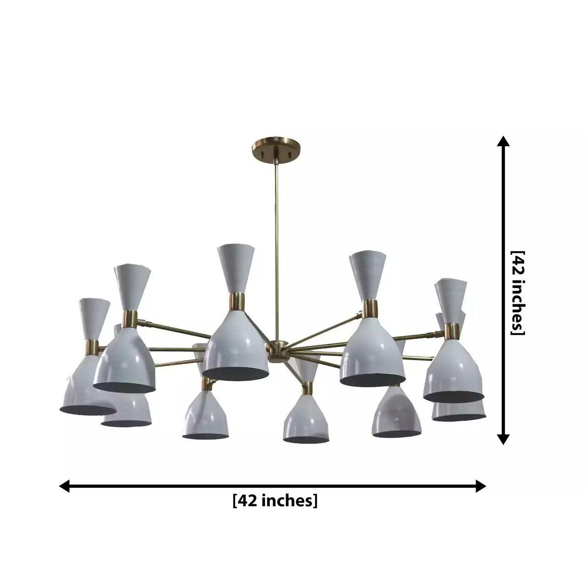 Size guide for Paris Double Cone Sputnik Chandelier – 20 Light – 42 Inch – Model 62205