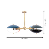 Siena Orbit Globe Chandelier dimension image showing 43 inch width and 23 inch overall height.