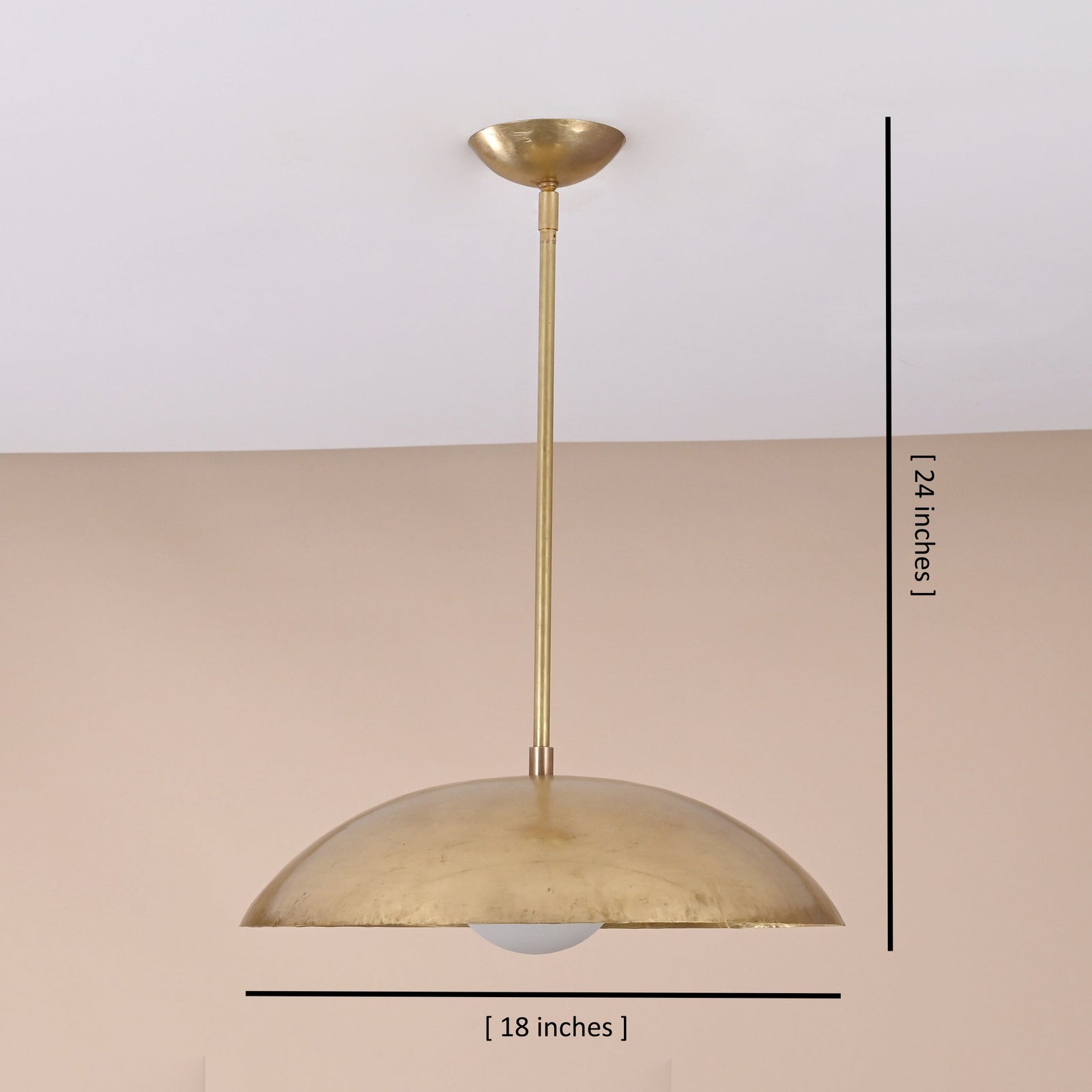 Size guide for Stockholm Discus - Brass Chandelier - 1 Light - 32424
