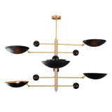 Turin Disc Balance Chandelier front product view with six disc shades and decorative sphere accents.
