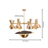 Venice Bottle Disc Chandelier dimension image showing 41 inch width, 39 inch height, and 12.5 mm stem.