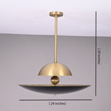 Dimension diagram of Venice Disc pendant showing 24-inch width and 29-inch overall height.