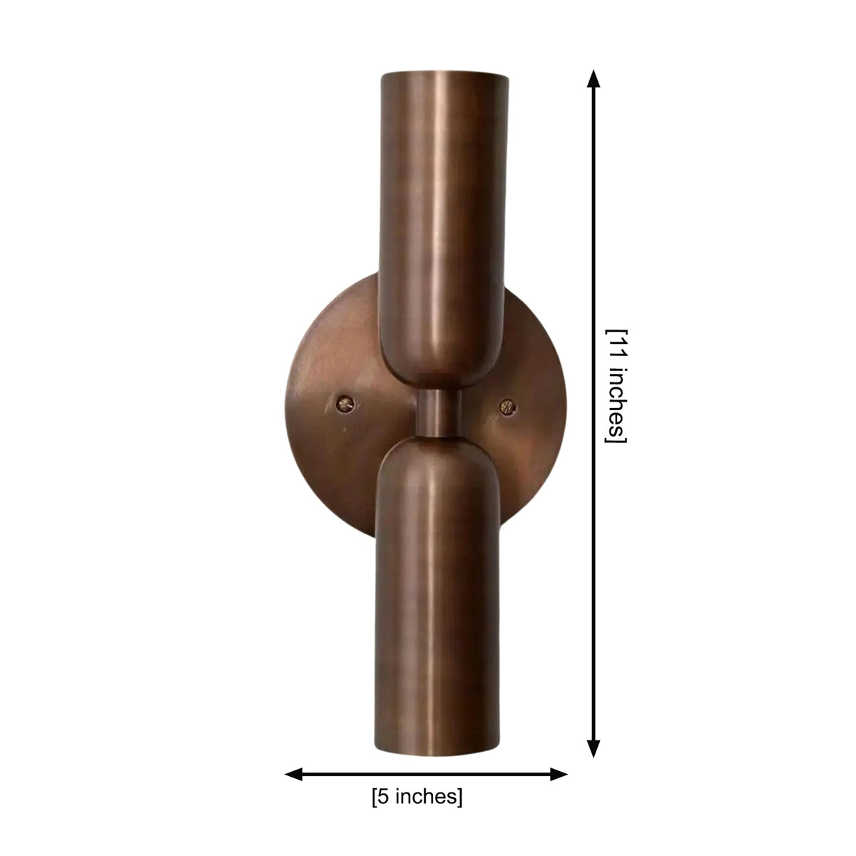Size guide for Verona Double Cylinder Wall Sconce – 2 Light – 11 Inch – Model 32833