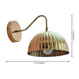 Verona ribbed dome wall sconce dimensions showing 12 inch width and 8 inch height with polished brass finish.