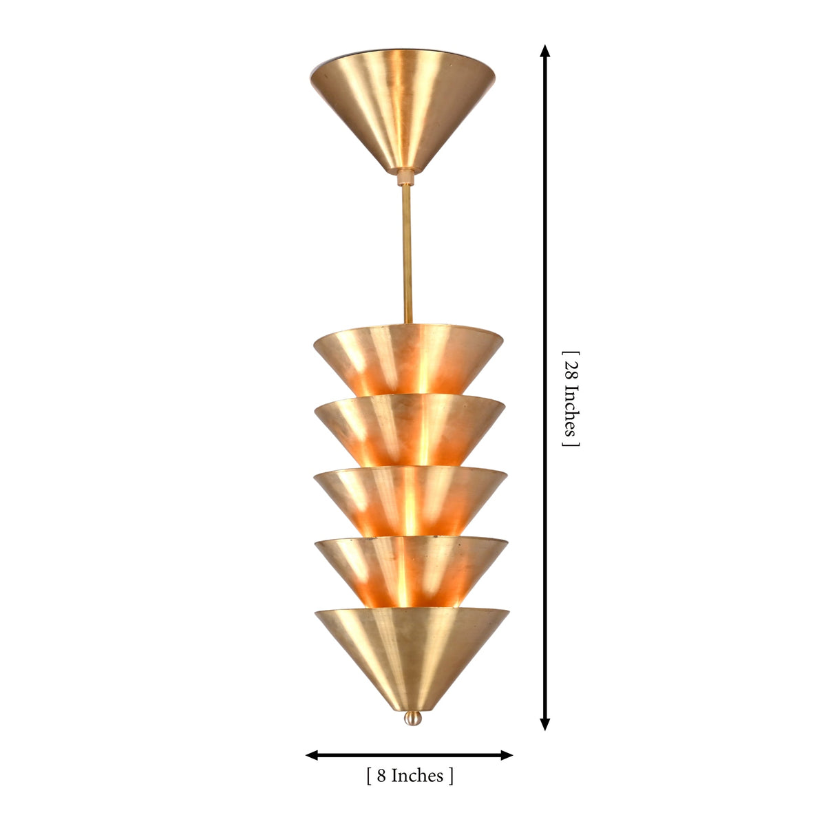 Size guide for Verona Stacked Cone Pendant – 15 Light – 8 Inch – Model 32394