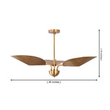 Dimension diagram of Willow sculptural leaf chandelier measuring 36 inches wide with a 19-inch adjustable hanging height.