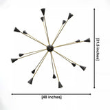 York 16 light starburst chandelier dimensions showing 48 inch width and 31.5 inch height.