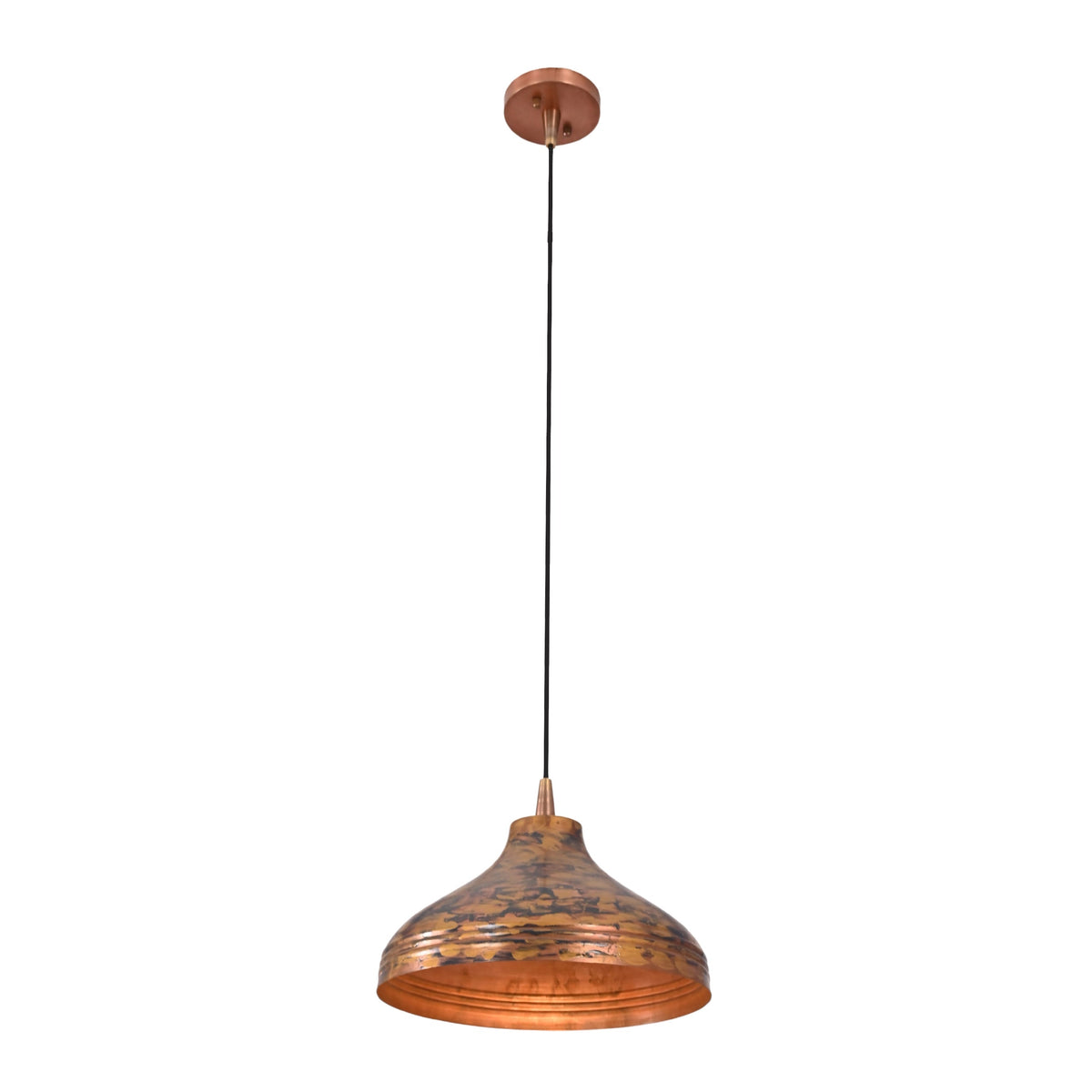 Artistic dome pendant light installed over a dining table, creating a cozy warm glow for elegant interiors