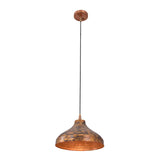 Artistic dome pendant light installed over a dining table, creating a cozy warm glow for elegant interiors