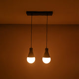 Close-up illuminated view of the Aspen Dual Socket Pendant Chandelier highlighting its dual pendant configuration and warm light output.