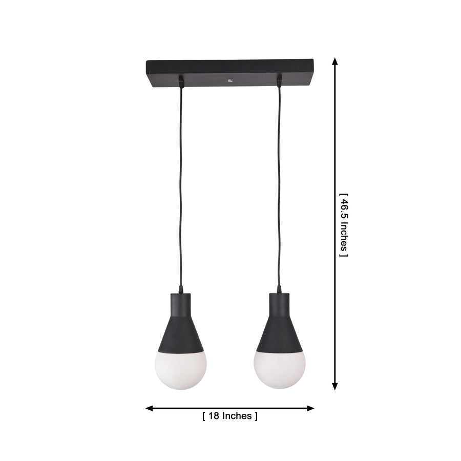 Aspen Dual Socket Pendant Chandelier 2 Light installed above a modern dining table, providing warm ambient lighting in a contemporary Scandinavian dining room.