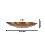 Aurelia Halo solid brass bowl flush mount ceiling light with warm upward ambient glow