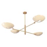Aurora 4-light saucer bowl chandelier installed in a warm living room with soft ambient ceiling lighting