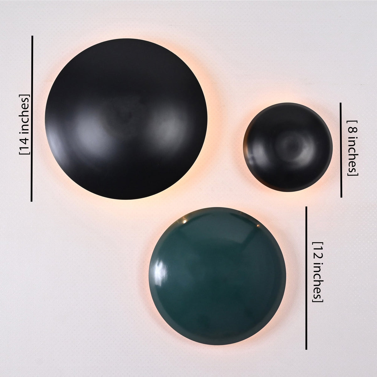 Size guide for Aurora Layered Bowl Wall Light – 3 Piece Set – Model 32592