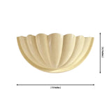 Aurora modern ivory fluted half bowl wall sconce with dimensions measuring 13 inches wide by 6.5 inches high.