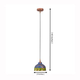 Blue green copper dome pendant lamp with warm downward glow and artistic patina finish for dining spaces