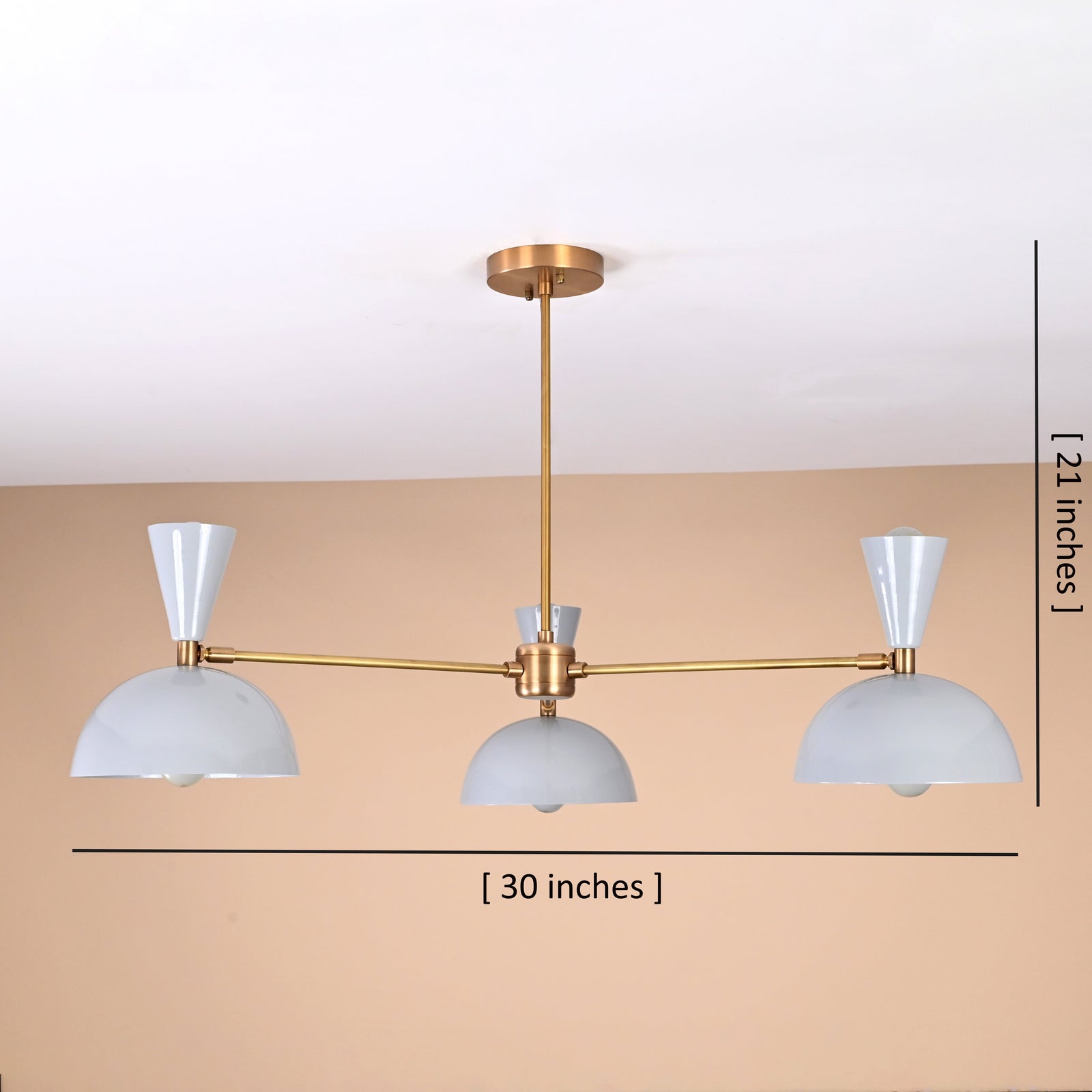 Size guide for Milan Pivot - Diabolo Brass Chandelier - 6 Lights - 32448
