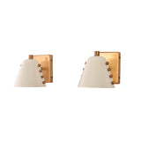 Brass accent white wall sconce pair with compact design and soft focused illumination for stylish home interiors