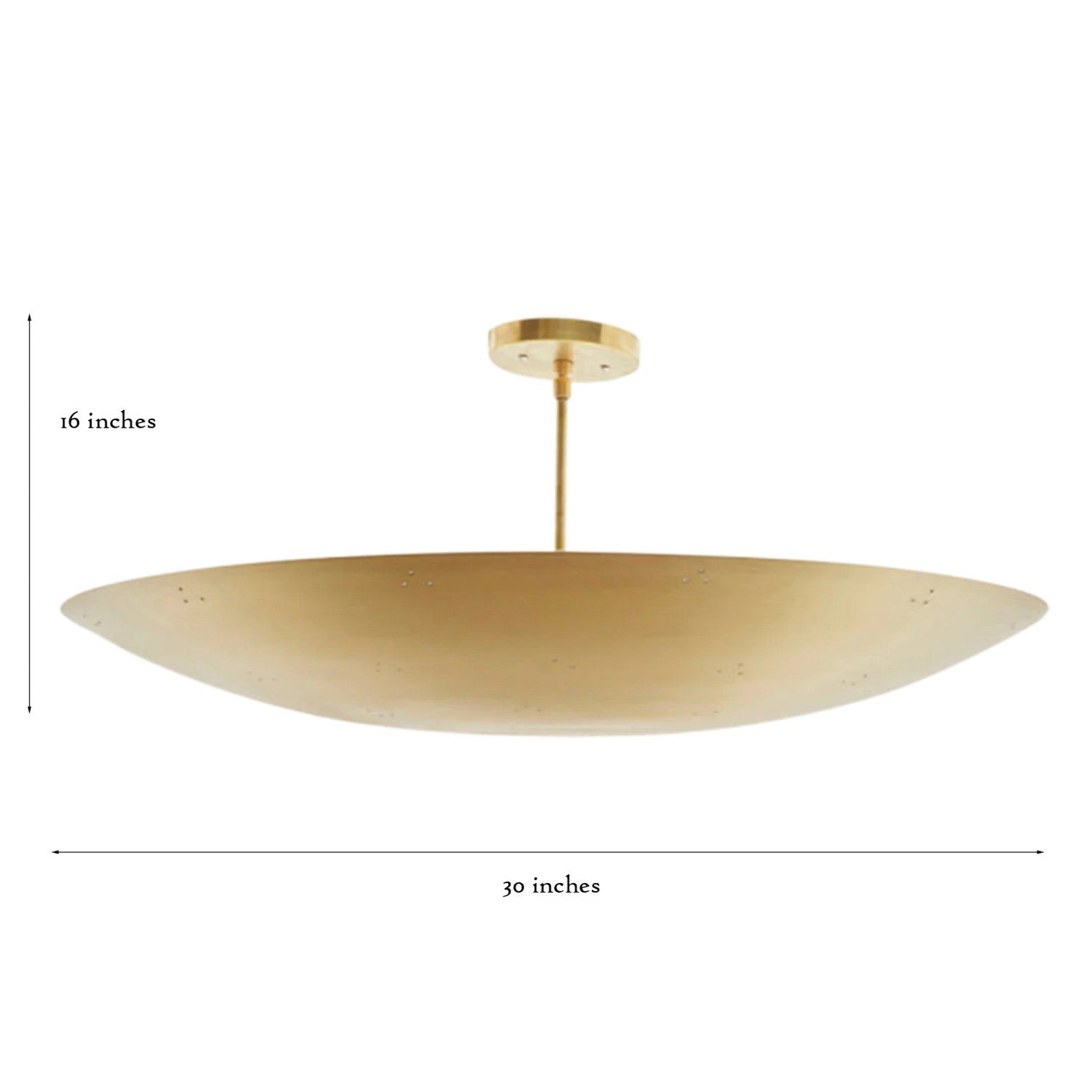 Size guide for Athens Discus  - Flush Mount Uplifting Mid-century Chandelier - 5 Lights - 62603