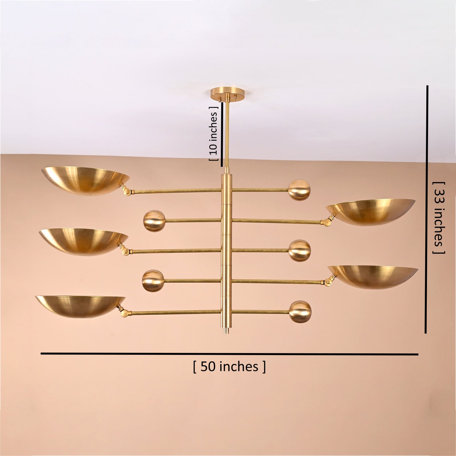 Size guide for Athens Discus  - Flush Mount Uplifting Ceiling Chandelier - 3 Lights - 32430