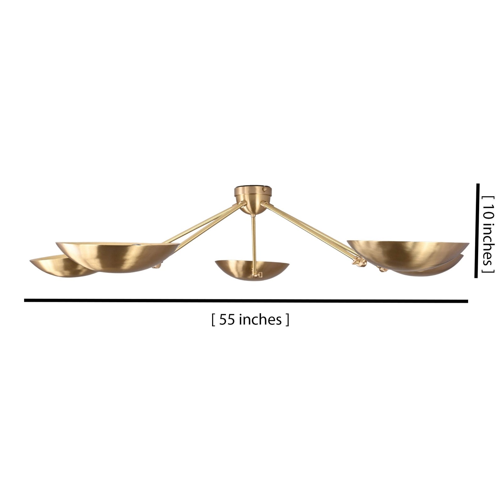 Size guide for Paris Discus  - Flush Mount Uplifting Ceiling Chandelier - 5 Lights - 32496