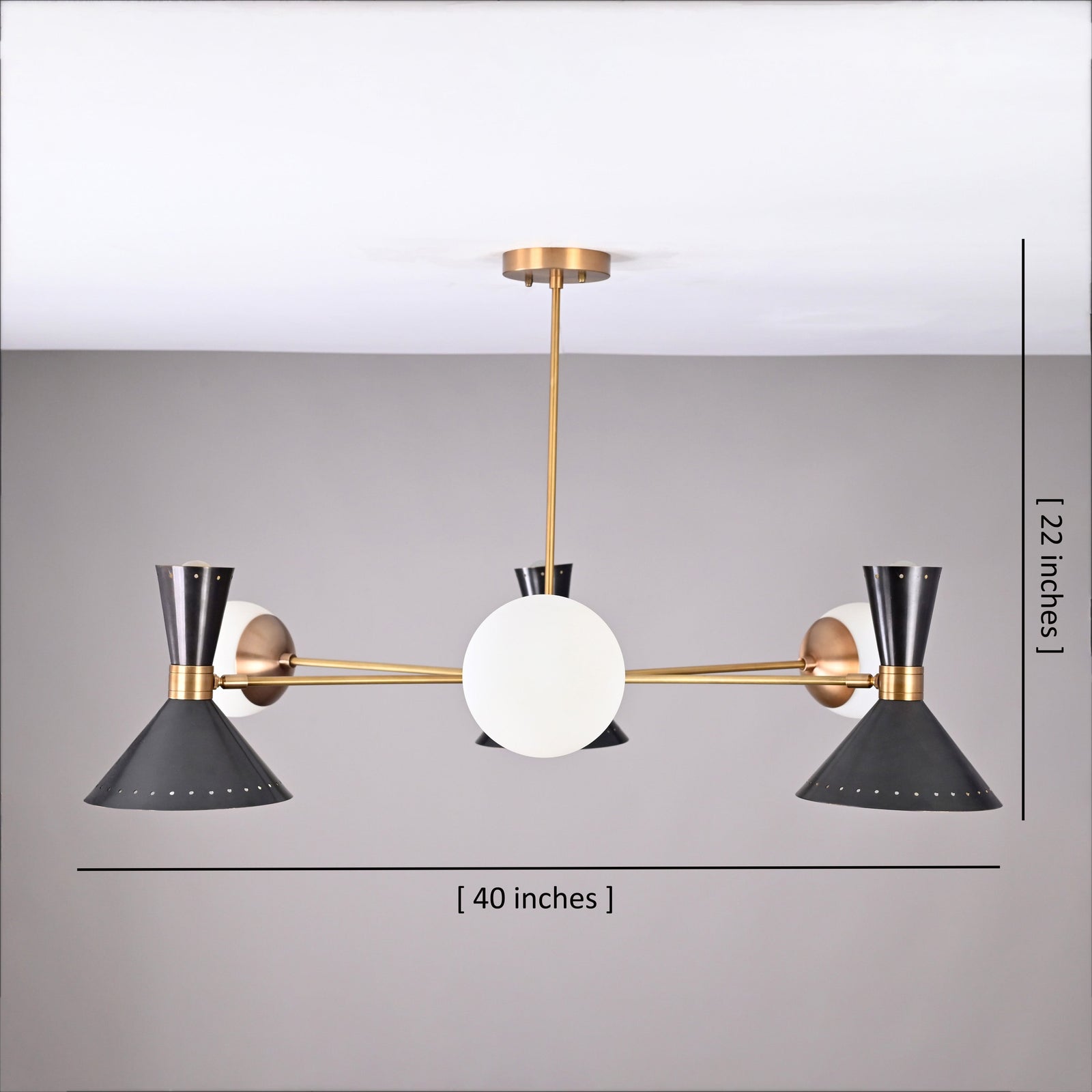 Size guide for Vienna Pivot - Diabolo Ceiling Chandelier - 9 Lights - 32454