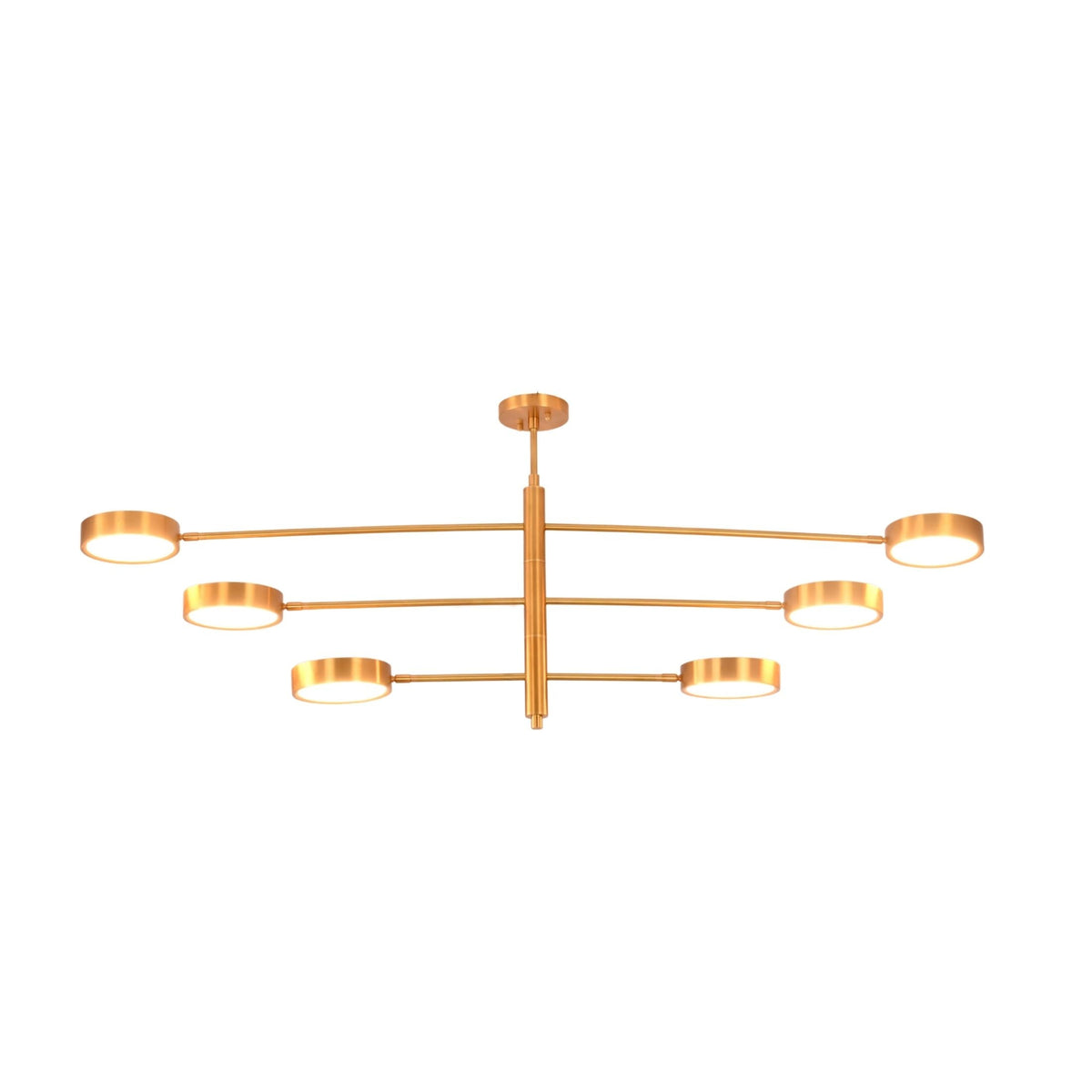 Brass Leaf Studio Athens chandelier with solid brass construction and modern architectural design