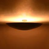Brass Leaf Studio Aurelia Halo flush mount light with solid brass construction and patina finish
