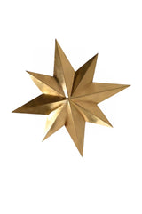 Top view of geometric brass star chandelier featuring sharp angular sputnik style design in premium brass finish