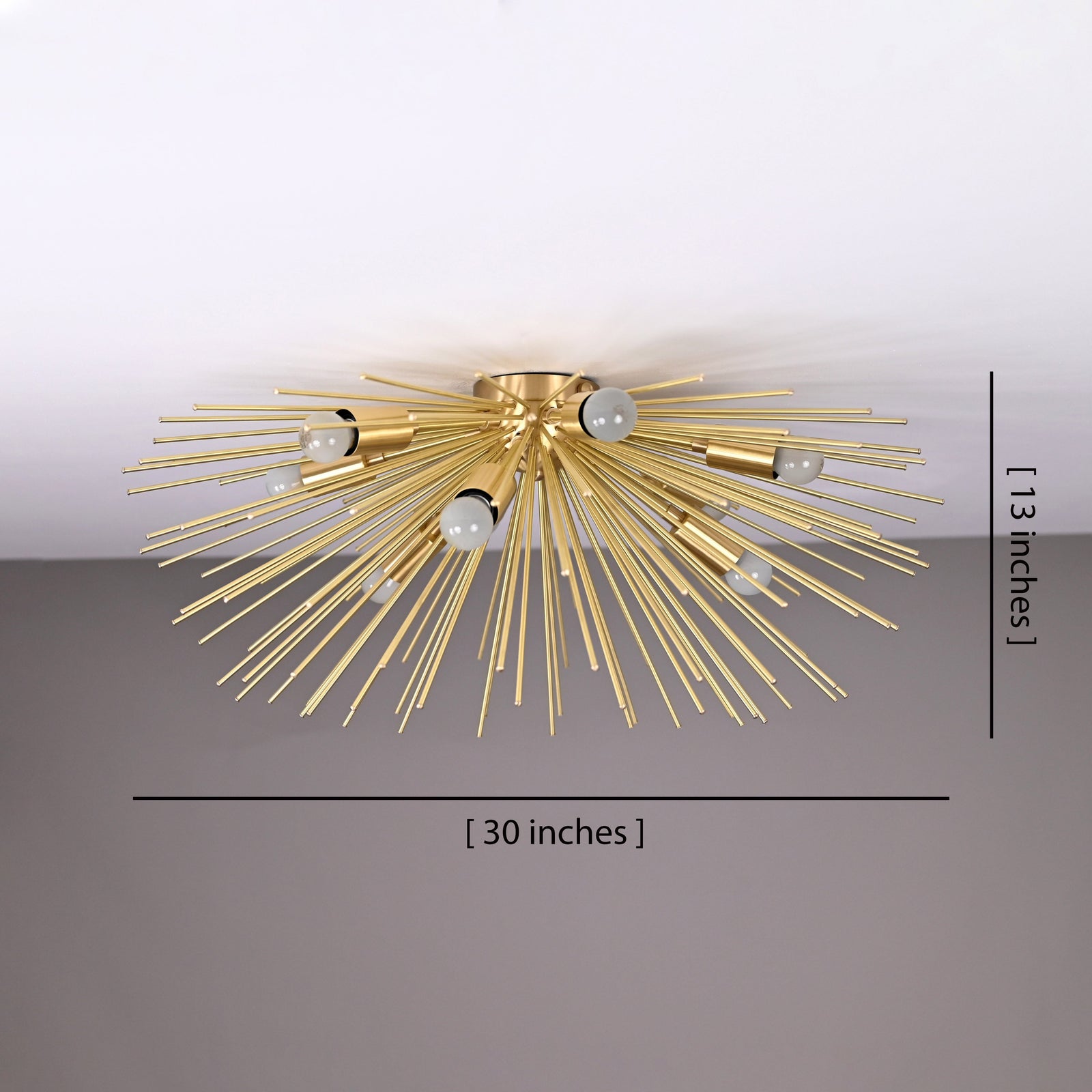 Size guide for Oslo Urchin - Flush Mount Brass Chandelier - 9 Lights - 32480