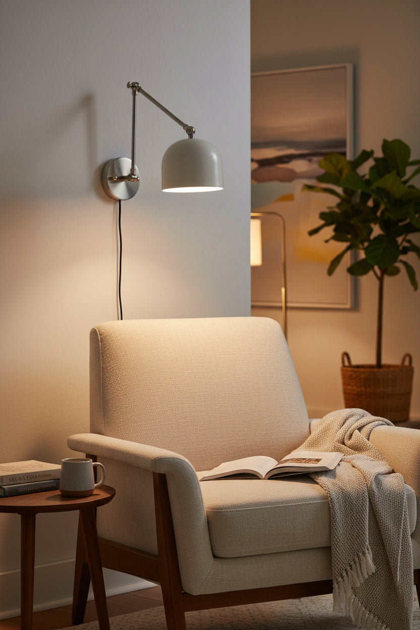 Size guide for Copenhagen White Brass Articulating Wall Sconce – Movable Arm Reading Light 72224