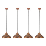 Copper kitchen island pendant light with black suspension cord and warm lighting for modern rustic interiors