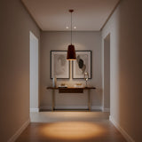 Copper pendant lamp dimension image showing 53 inch overall height and 9 inch shade width for product size reference