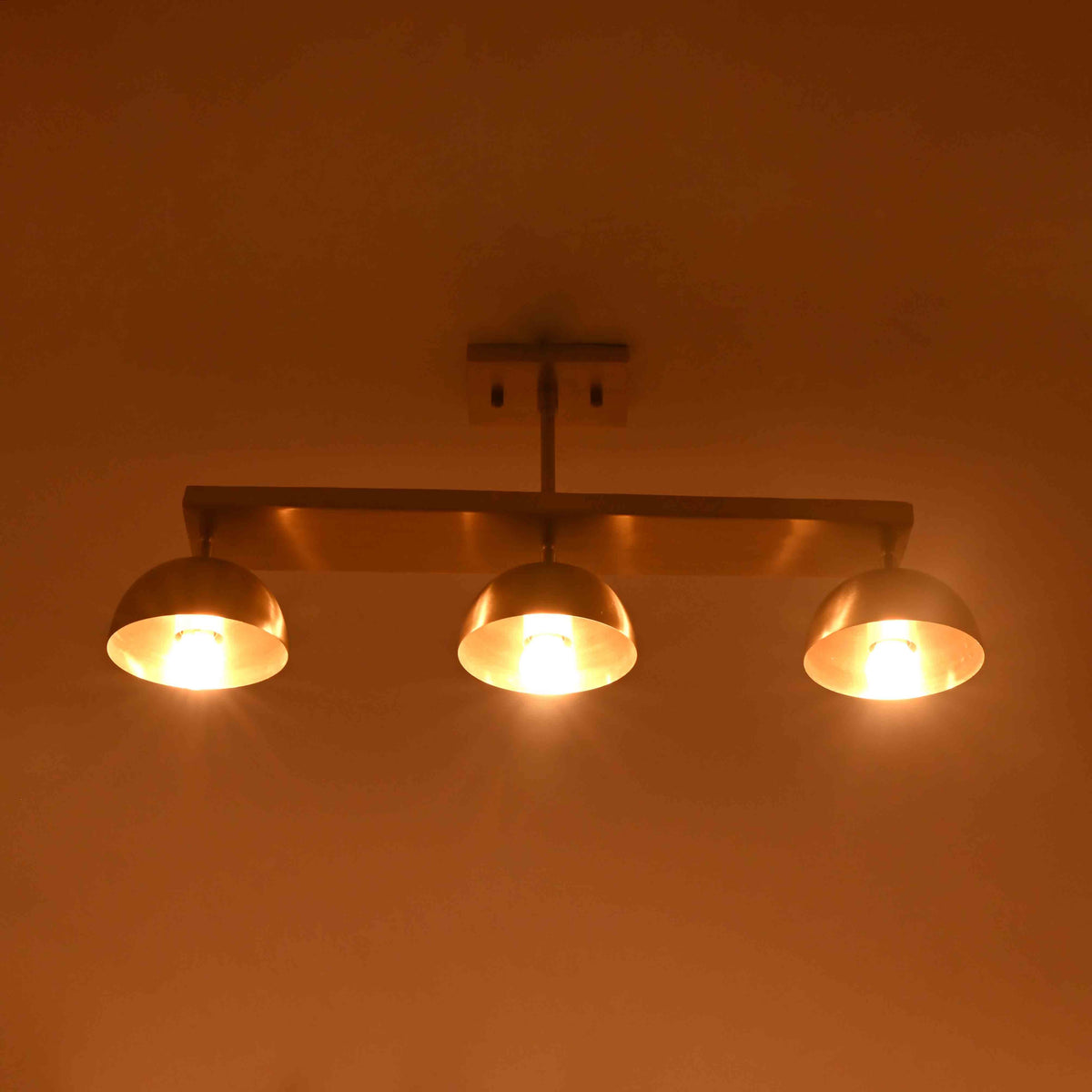 Size guide for Solid Brass 3-Light Semi Flush Mount Linear Dome Ceiling Fixture – Model 33381